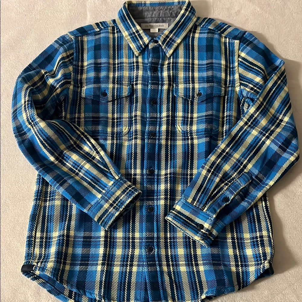 Outerknown Blanket Shirt Blue Wave Ventana Plaid